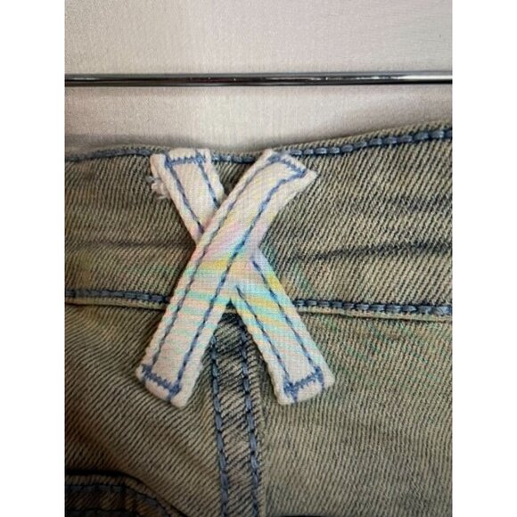 Pheelings Light Blue Distressed Cotton Blend Jeans With Embroidered Lettering - Picture 13 of 14